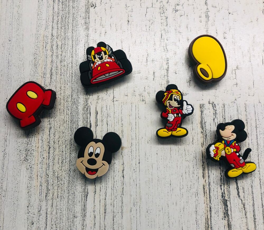 6 Pcs.Disney Mickey Mouse Racing Jibitz for Crocs New